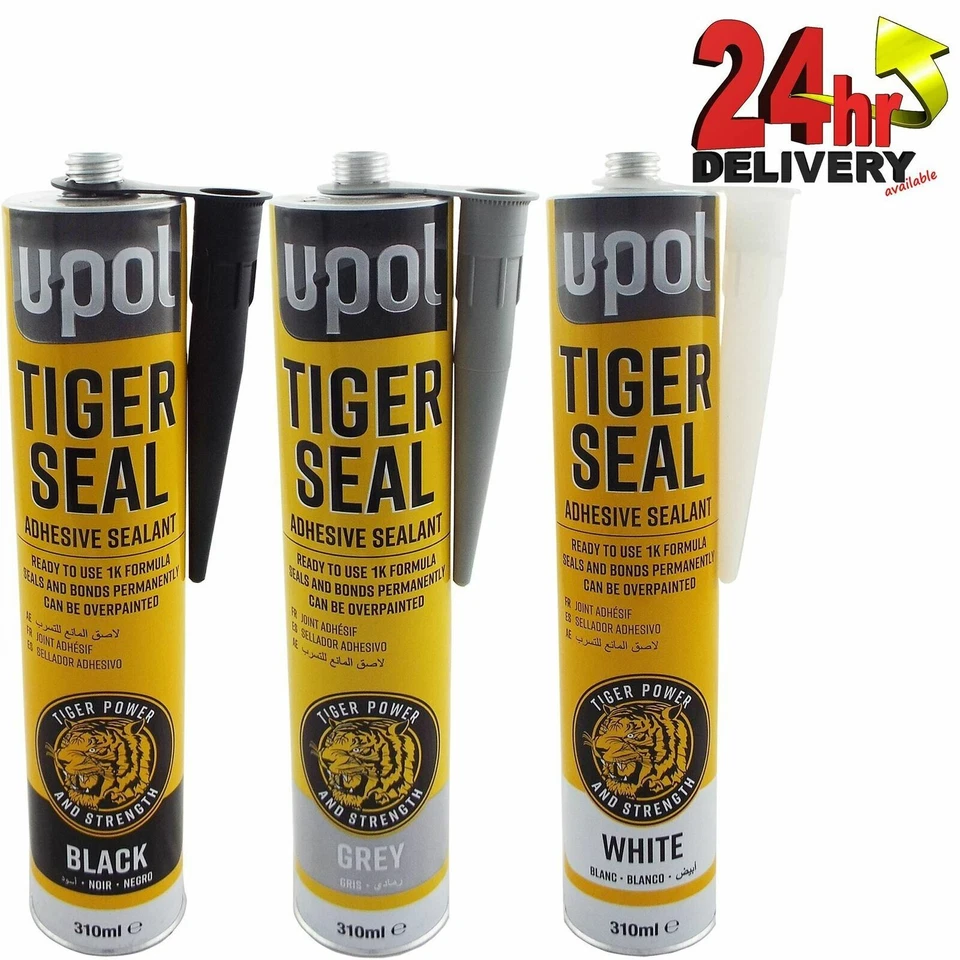 TIGERSEAL U-Pol Tiger Seal PU Adhesive Sealant BLACK|GREY|WHITE Windows/Bond/Body Panels