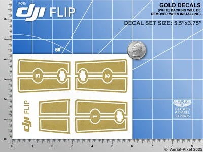 DJI Flip Racing Stripes With Battery Decals Number #1-3 Sticker Skin - Image 1 of 3