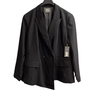 Worthington Blazer Womens 24 Black Single Button Lined Structured Jacket Office - Picture 1 of 10