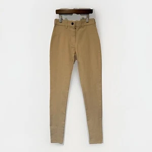 ARJE Womens High Waisted Stretch Zip Up Pants Sand 4 Embroidered Italian NWT - Picture 1 of 11