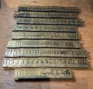 Ludlow Matrix Full Set 72pt Ultra Modern Bold Broadway Hot Letterpress Type Mats - Picture 1 of 19