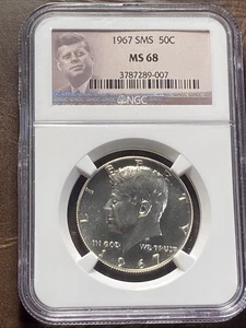 1967 SMS 50c Kennedy Half Dollar NGC MS 68 #96 - Picture 1 of 4