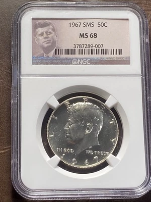 1967 SMS 50c Kennedy Half Dollar NGC MS 68 #96 - Image 1 of 4