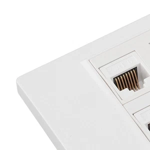 6 Port Cat 6 Ethernet Wall Plate Removable Female To Female Ethernet Wall Pla FY - Afbeelding 1 van 22