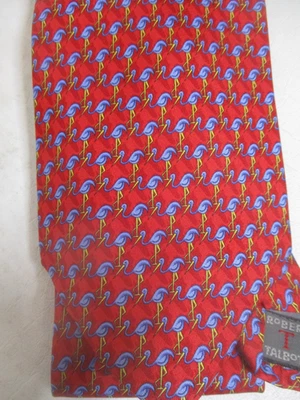 Nordstrom ROBERT Talbott rojo azul pájaro cigüeña hombre corbata de seda estampada 3,5" de ancho Foto 1 de 3