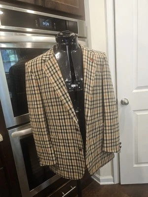 Blazer a Cuadros Marrón Pequeño/Mediano Hombre De Colección Dak DD London All Worsted Foto 1 de 4