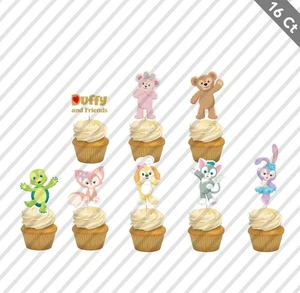 12 Duffy and Friends Cupcake Topper Pick Favor Party Birthday Bears ShellieMay - Picture 1 of 3
