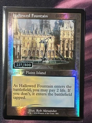 Hallowed Fountain - SERIALIZED 227/500 - Ravnica Remastered, #404 Rare, NM - Image 1 of 2
