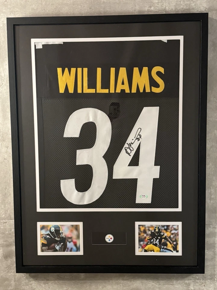 Camiseta firmada por DeAngelo Williams enmarcada con certificado de autenticidad PSA Pittsburgh Steelers negra automática Foto 1 de 3