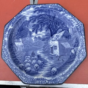 Antique James Kent Fenton 'Ye Olde Foley Ware' Blue And White Plate - Picture 1 of 3