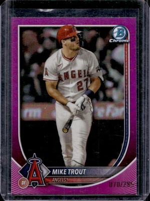 Bowman Chrome Mike Trout 2025 refractor fucsia #70/299 ángeles Foto 1 de 2