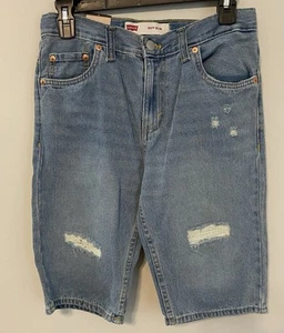 Levi's Youth Distressed Jean Shorts Adjustable Waist New With Tags - Picture 1 of 2