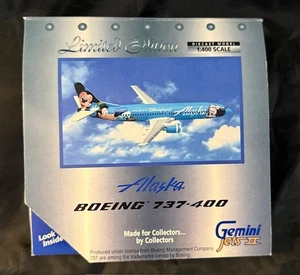 Alaska Airlines Disneyland Boeing 737-400 Gemini Jets Ltd. Ed. Plane Brand New! - Picture 1 of 7
