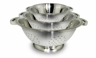 Brand New 3 Pc Set ExcelSteel Colander set w/ Sturdy Base, Stainless Steel - Image 1 of 4