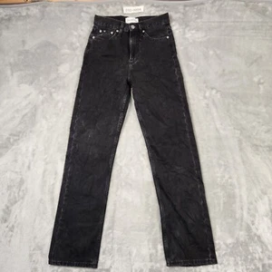 Calvin Klein Jeans Women's 25 High Rise Straight Leg BLACK DENIM Jeans W25 NEW - Picture 1 of 15
