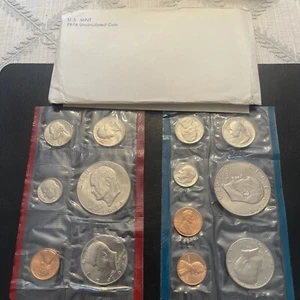 1974 US Mint 13 Coin Uncirculated Set Complete Philadelphia & Denver OGP - Picture 1 of 1