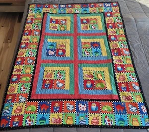 A Pair (2) Handmade Kitten Themed Crib Baby Quilts. Beautiful, Quality Design. - Picture 1 of 21