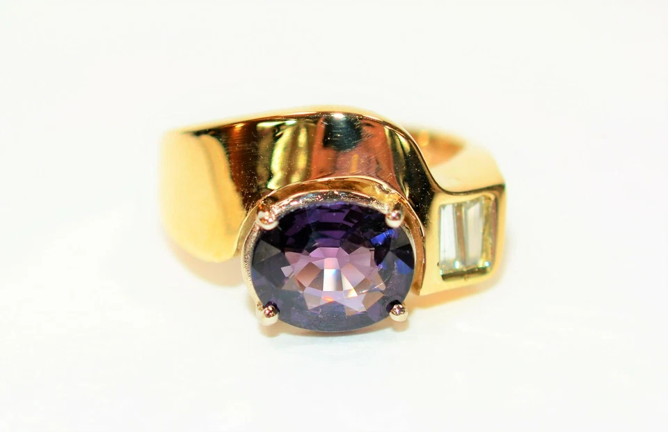 Natural Spinel & Diamond Ring 14K Solid Gold 2.70tcw Cocktail Ring Gemstone Ring - Image 1 of 4