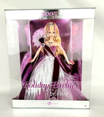 Vestido de diseñador Bob Mackie Holiday Barbie 2005 Foto 1 de 4