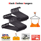 20 x Adult Black Coat Hangers Hanger CoatHanger Strong Plastic Clothes Trousers