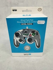 Manette filaire de combat Metal Mario Gris Wired Fight Pad Neuf Nintendo WII U - Imagen 1 de 4
