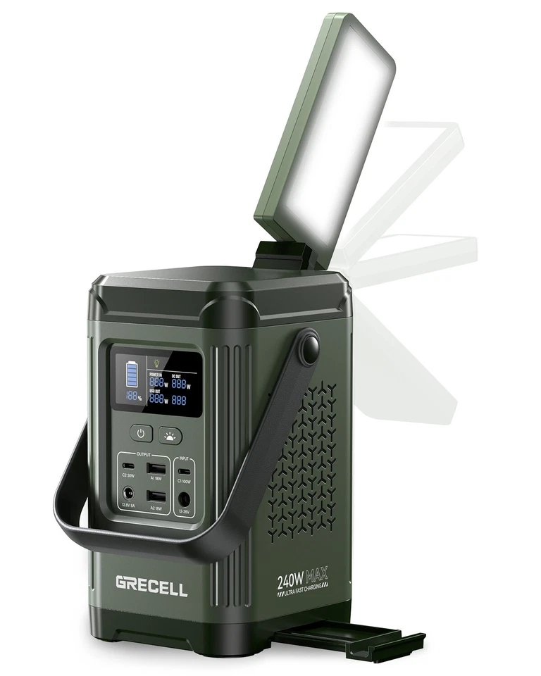 Banco de batería portátil para estación de energía solar de 200 W luz LED 153,6 Wh para camping RV Foto 1 de 4