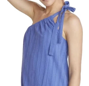 Marine Layer Mini Dress Cassia XS Relaxed Fit Lined Blue Marlin 100% Cotton NWT - Picture 1 of 14
