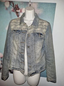 Warehouse Vintage Look Aztec Patterned Denim Jacket Size 14 Vgc Free Delivery - Picture 1 of 6