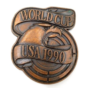 World Cup Belt Buckle Vintage 1990 Eagle Football Soccer USA Sports Collectible - Picture 1 of 7
