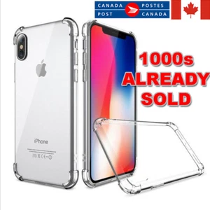 Pour iPhone 6/7/8 Plus X XS XR 11 12 - Coque transparente housse pare-chocs en TPU souple - Photo 1 sur 10