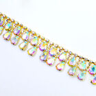 DIY 90cm Shiny Crystal Rhinestone Diamante Fringe Chain Edging Trim Sewing Decor