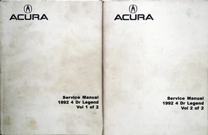 1992 Acura Legend 4 Door Sedan Factory Shop Service Repair Manual 2 Volumes - Picture 1 of 4