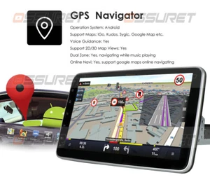 Single 1 DIN Rotatable 10.1'' Android 13 Touch Screen Car Stereo Radio GPS 32GB - Picture 1 of 24