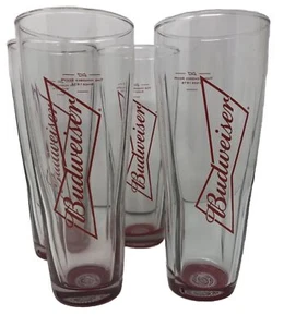Vintage 4er Set Budwiser Red Optic Pils Gläser. Modern Style - Bild 1 von 12