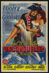 Póster de película Unconquered Gary Cooper Paulette Goddard - Imagen 1 de 1