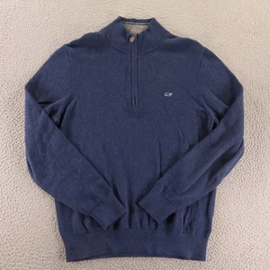 Suéter Vineyard Vines Para Hombres S 1/4 Cremallera Pullover Mezcla Cachemira Pullover Ballena - Imagen 1 de 9