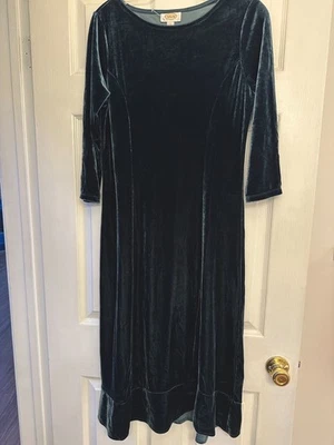 Vestido de terciopelo verde Talbots talla S Foto 1 de 4