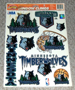 NBA Basketball MINNESOTA TIMBERWOLVES Reusable Static Window Clings Decals - Picture 1 of 3