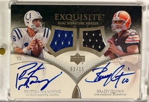 2007 Upper Deck•UD Exquisite Collection Peyton Manning / Quinn AUTO GU Patch - Picture 1 of 4