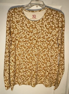 Gudrun Sjoden 10 Colores Camiseta Manga Larga Amarillo Floral Trébol Talla M - Imagen 1 de 13