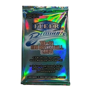 Paquete sellado exclusivo de pasatiempo de baloncesto Fleer Brilliants 1998-99 (5 tarjetas) - Imagen 1 de 4