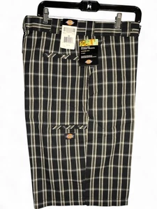 Pantalones cortos de trabajo Dickies para hombre holgados negro verde sarga a cuadros teléfono celular bolsillo nuevos - Imagen 1 de 2