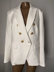 Veronica Beard Womens Blazer Off-White/Gold Size 12 Miller Dickey Jacket - Picture 1 of 8