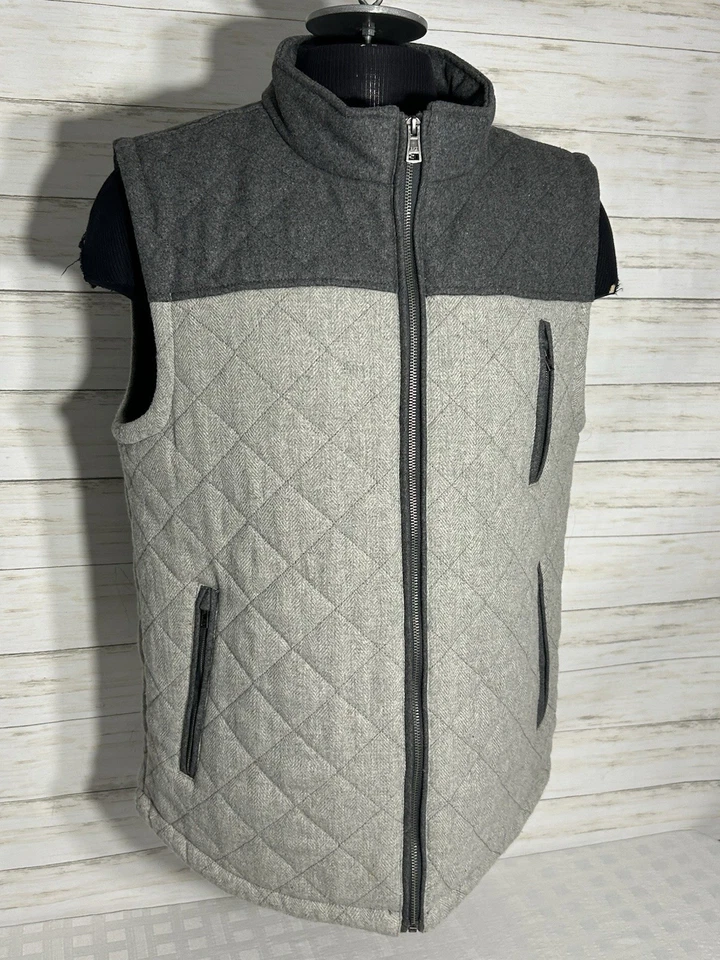 BKE Jeans Co Men Size Large INSULATED Quilted Sleeveless WOOL Puffer Vest jacket - Image 1 of 4