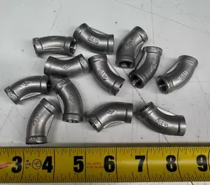 Lot of 12) 1/4" GAV 45° Degree Elbow 316 Stainless Steel Class 150# Female NPT - Picture 1 of 1