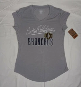 University of Central Oklahoma UCO Grey V Neck Women’s T Shirt Bronchos NCAA NWT - Picture 1 of 7
