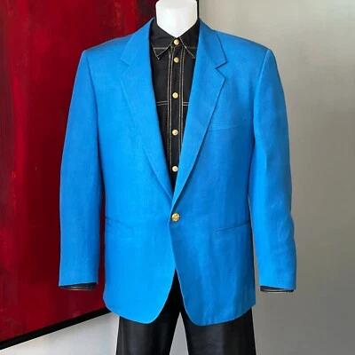 Blazer Gianni Versace linho 1 botão tamanho 48/50 da S/S 1993, coleção Miami - Imagem 1 de 4