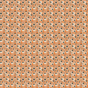 Riley Blake Beggar's Night Eyeballs Orange by Sandy Gervais ~ Halloween Fabric - Picture 1 of 2