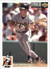 1994 Collector's Choice Baltimore Orioles Baseball Card #405 Brady Anderson