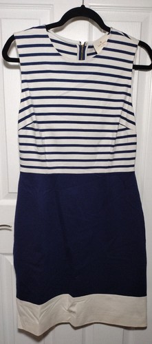 ABITO KATE SPADE NEW YORK BIANCO A RIGHE BLU NAVY & SARITA TAGLIA 10 NUOVO SENZA ETICHETTE